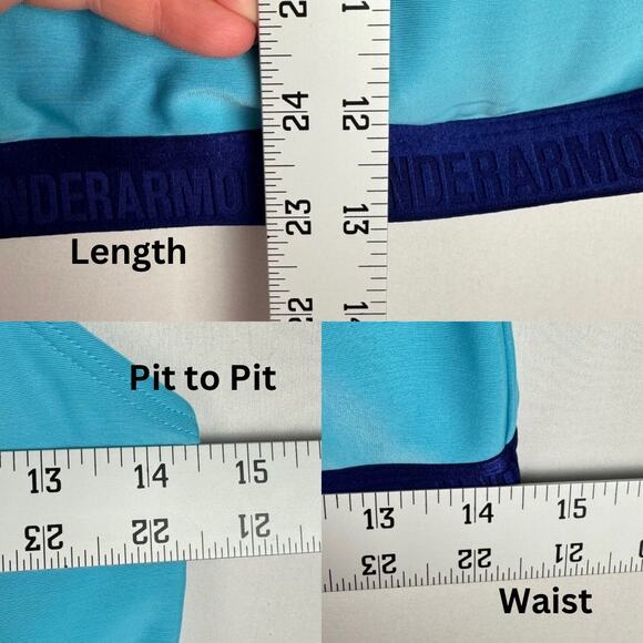 Under Amour Teal & Blue Color Block Stretch Padded Cross Back Sport Bra Sz XS - Picture 8 of 8
